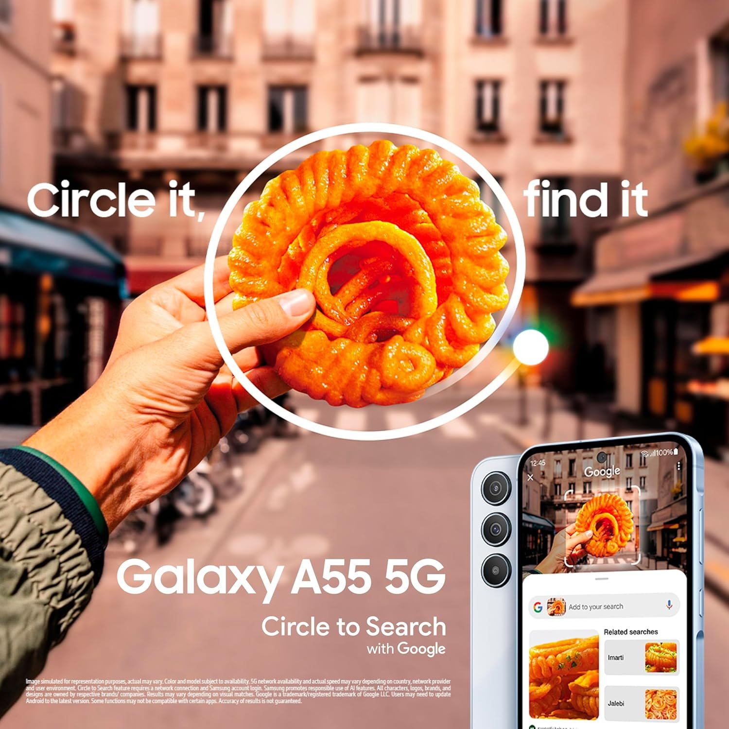 Samsung Galaxy A55 5G (Awesome Iceblue, 12GB RAM, 256GB Storage) | AI | Metal Frame | 50 MP Main Camera (OIS) | Super HDR Video| Nightography | IP67 | Corning Gorilla Glass Victus+ | sAMOLED Display - Image 3