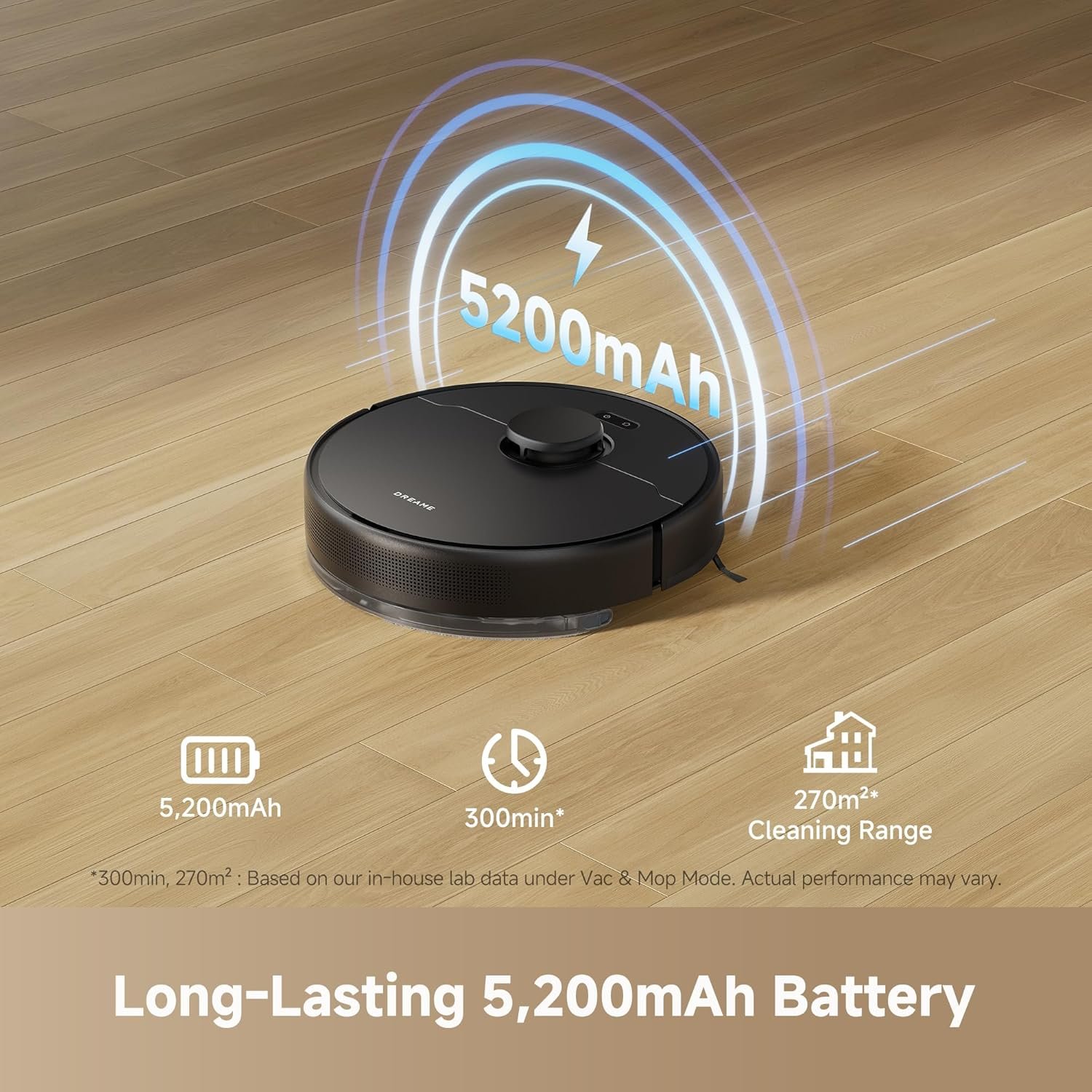 DREAME F10 Robot Vacuum and Mop Combo, 13,000Pa Suction, 300min Runtime, Smart LiDAR Navigation, 2-in-1 Cleaning & Voice Control with App, Black - Image 5