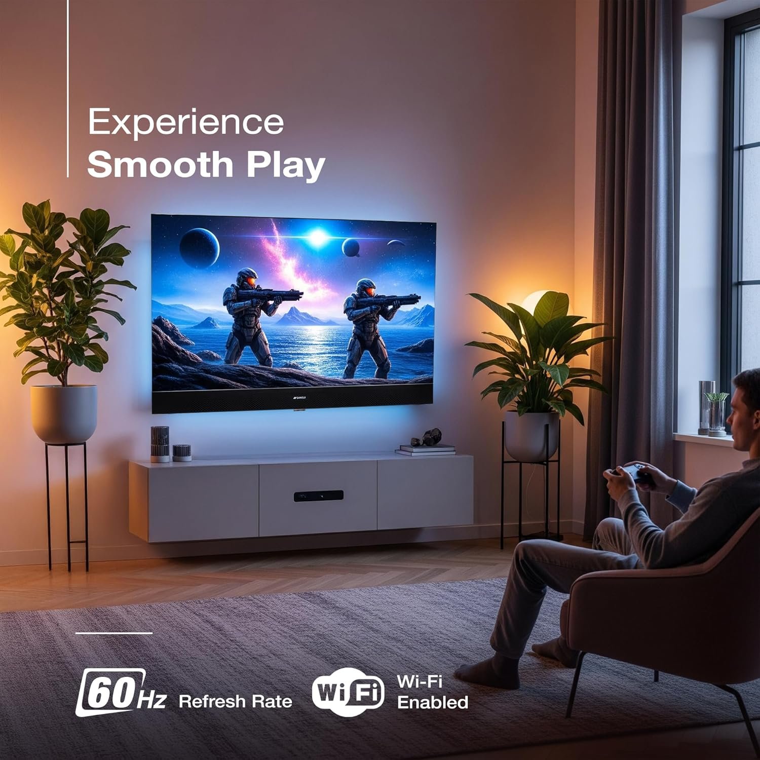 SANSUI 80 cm (32inch) HD Smart Coolita 3.0 with in Built Sound Bar, Dolby Audio, Surround Sound & A+ Panel QLED TV (JSS32CSQLED) - Image 9