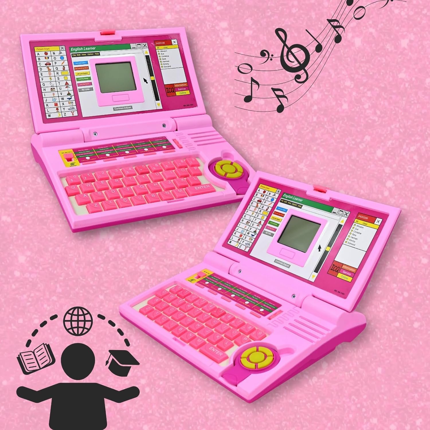 Cable World Educational Laptop Computer Toy for Kids Above 3 Years - 20 Fun Activity Learning Machine, Now Learn Letter, Words, Games, Mathematics, Music, Logic, Memory Tool,Pink - Image 8